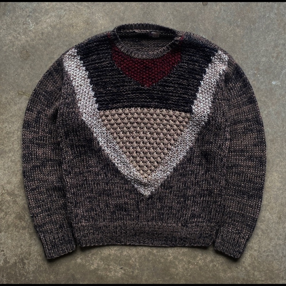 Vintage 90’s Color Blocked Loose Knitted Sweater